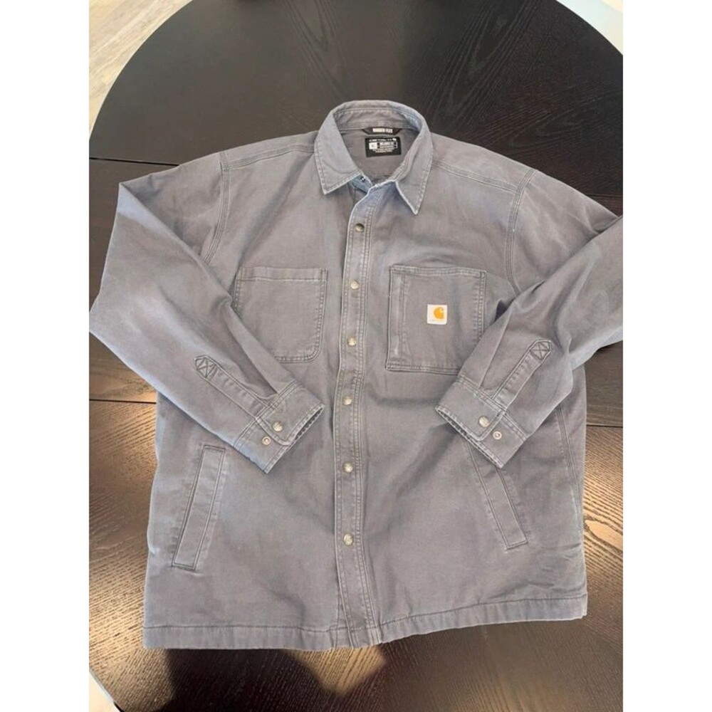 Carhartt Rugged Flex Relaxed Fit Canvas Fleece-Lined Snap-Front Shirt Jacket XL